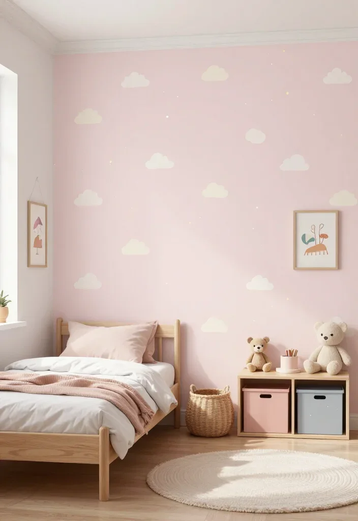 21-Dreamy-Pastel-Kids-Room-Ideas-on-a-Budget-You-Wont-Believe-How-Magical-7-Looks-2.-Removable-Wallpaper-on-One-Small-Wall-0